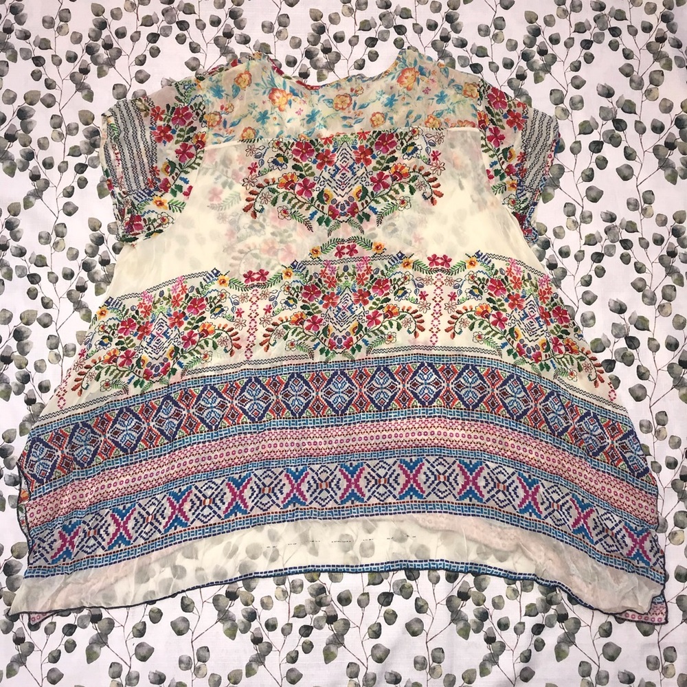 Johnny Was Trends Short Sleeve Printed Top - Picture 7 of 7